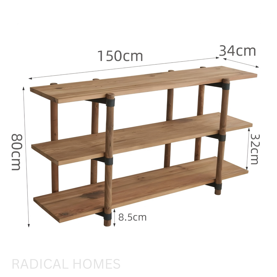 ALLYE Rustic Solid Wood Display Shelf