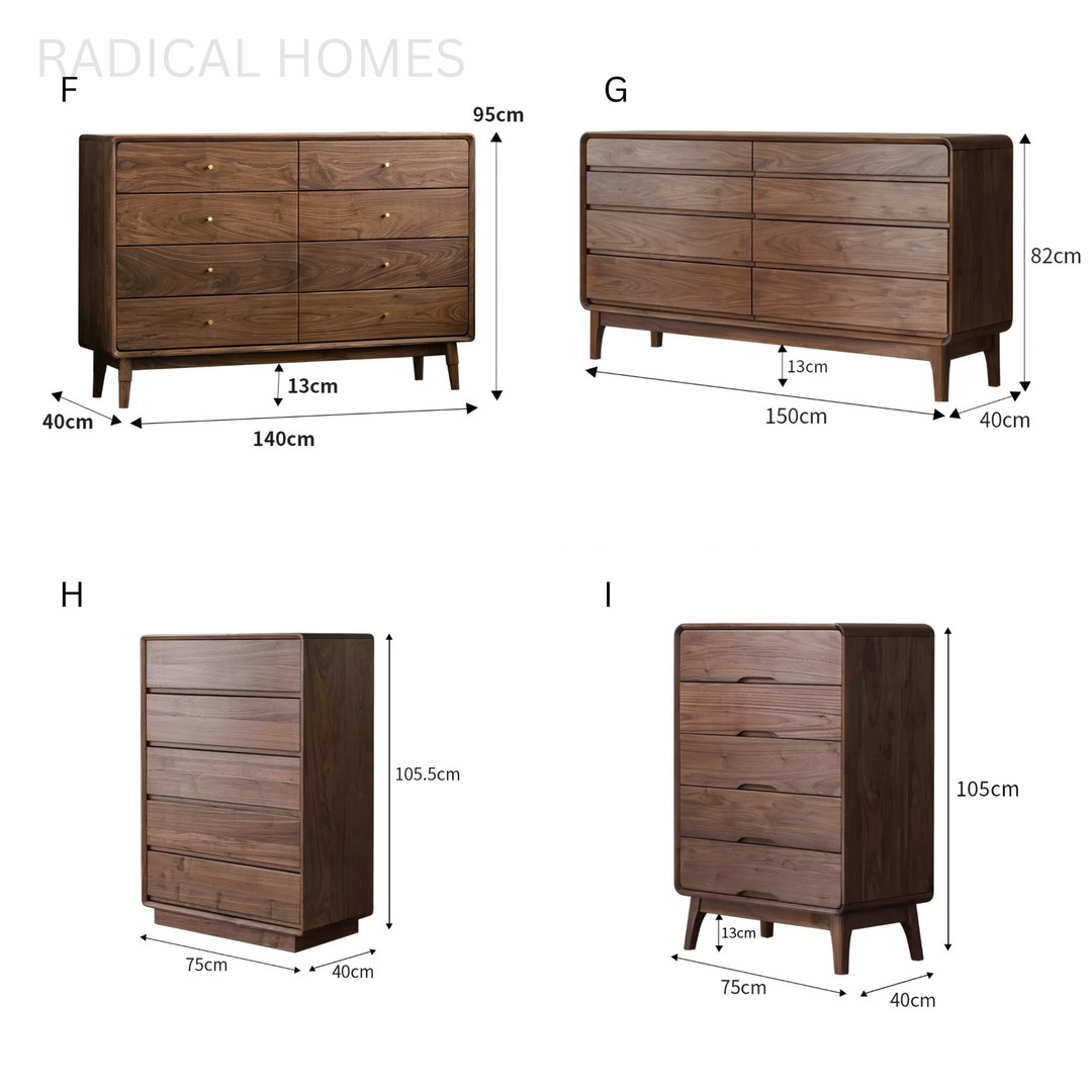HUDSON Rustic Walnut Wood Chest Of Drawers