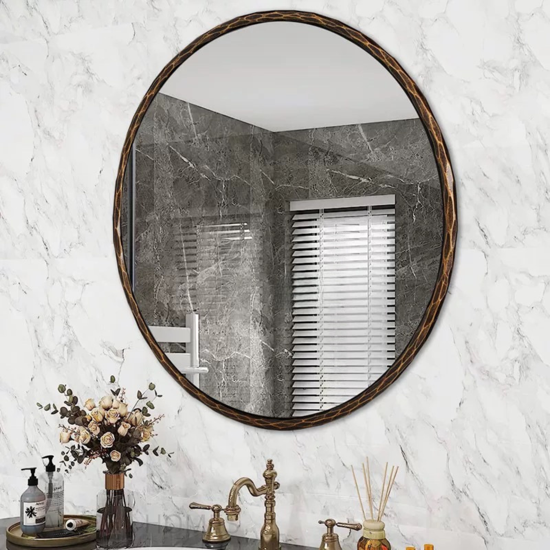 ARDEN Rustic Round Wall Mirror