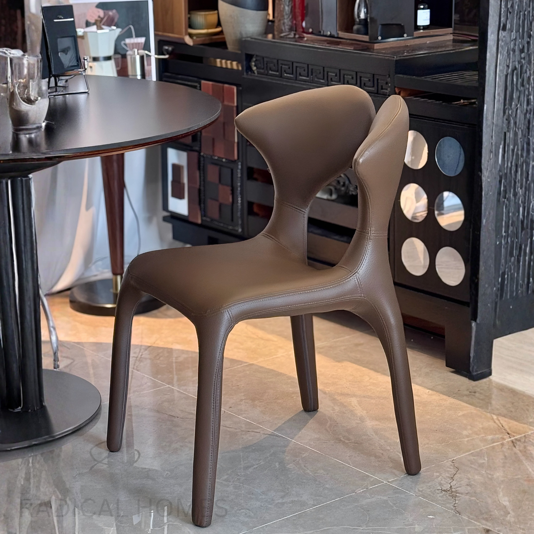 SERIFO Modern Leather Dining Chair - Radical Homes Singapore