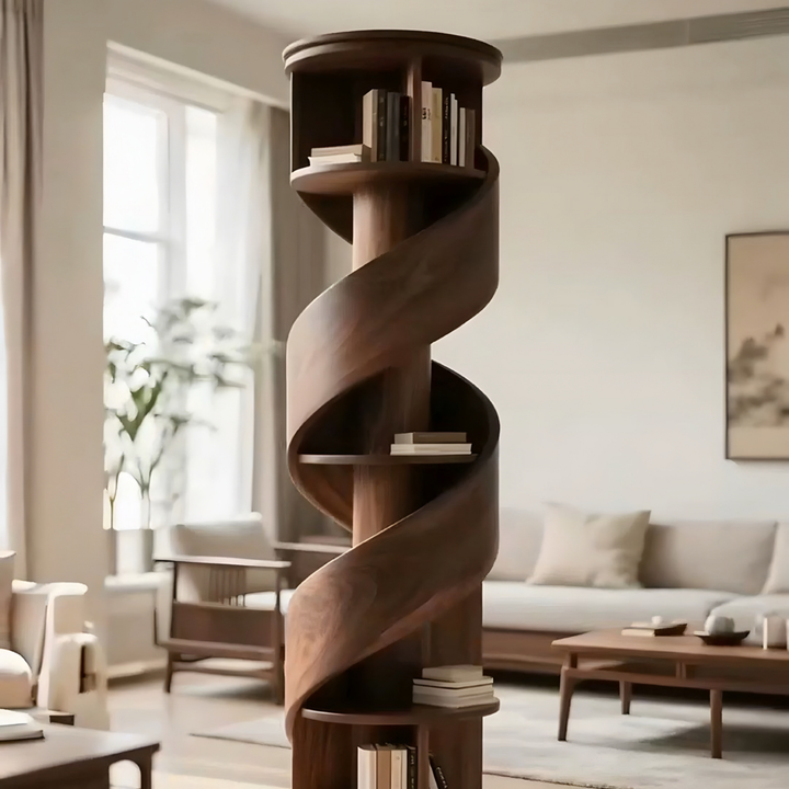 SEDI Modern Ash Wood Spiral BookShelf