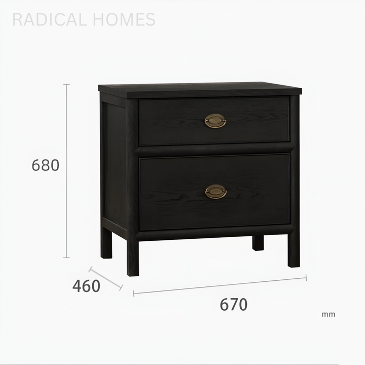BRAVEN Classic Oak Wood Bedside Table - Radical Homes Singapore