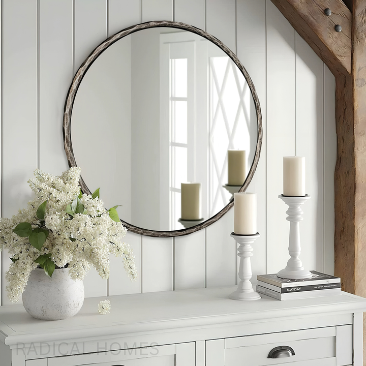 ARDEN Rustic Round Wall Mirror