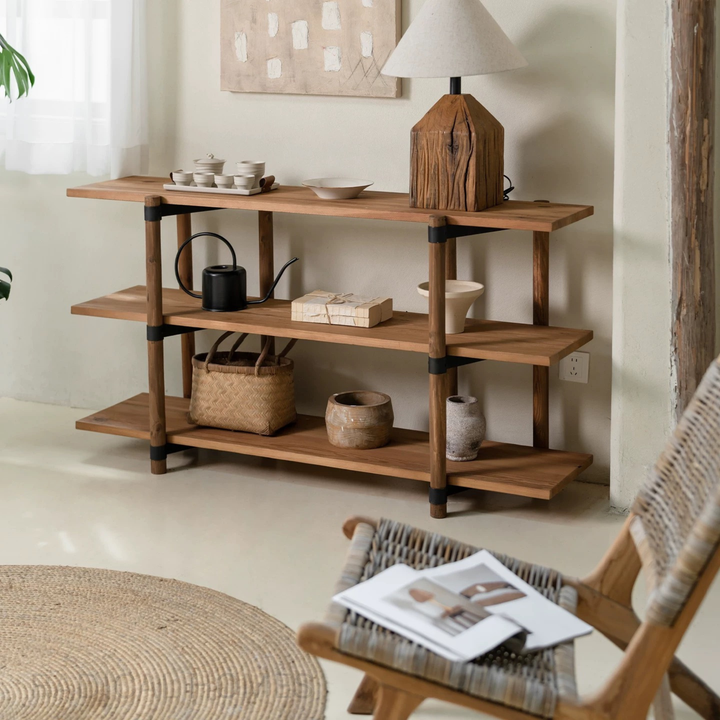 ALLYE Rustic Solid Wood Display Shelf