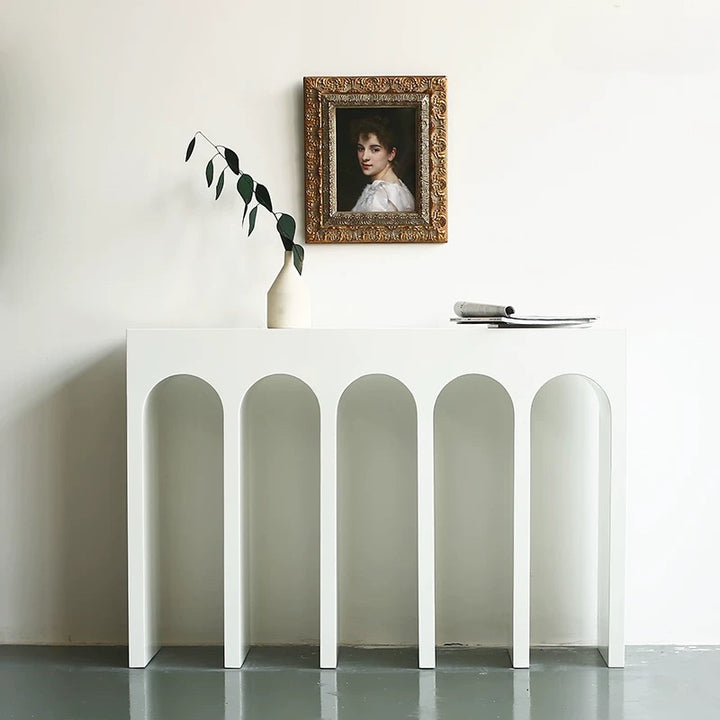 MUEDA Modern White Console Table