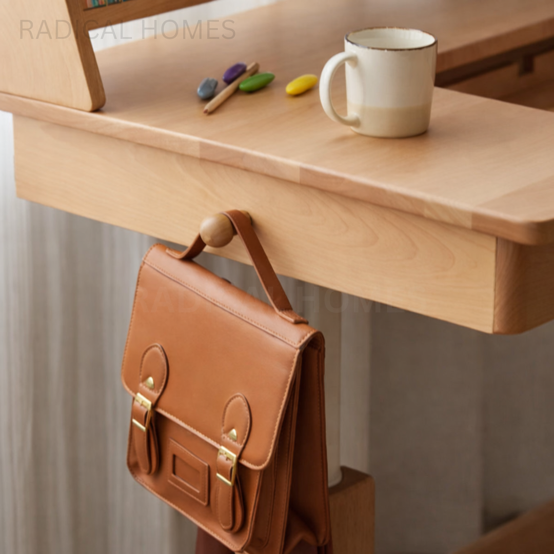 MONTY Modern Solid Wood Adjustable Study Table - Radical Homes Singapore