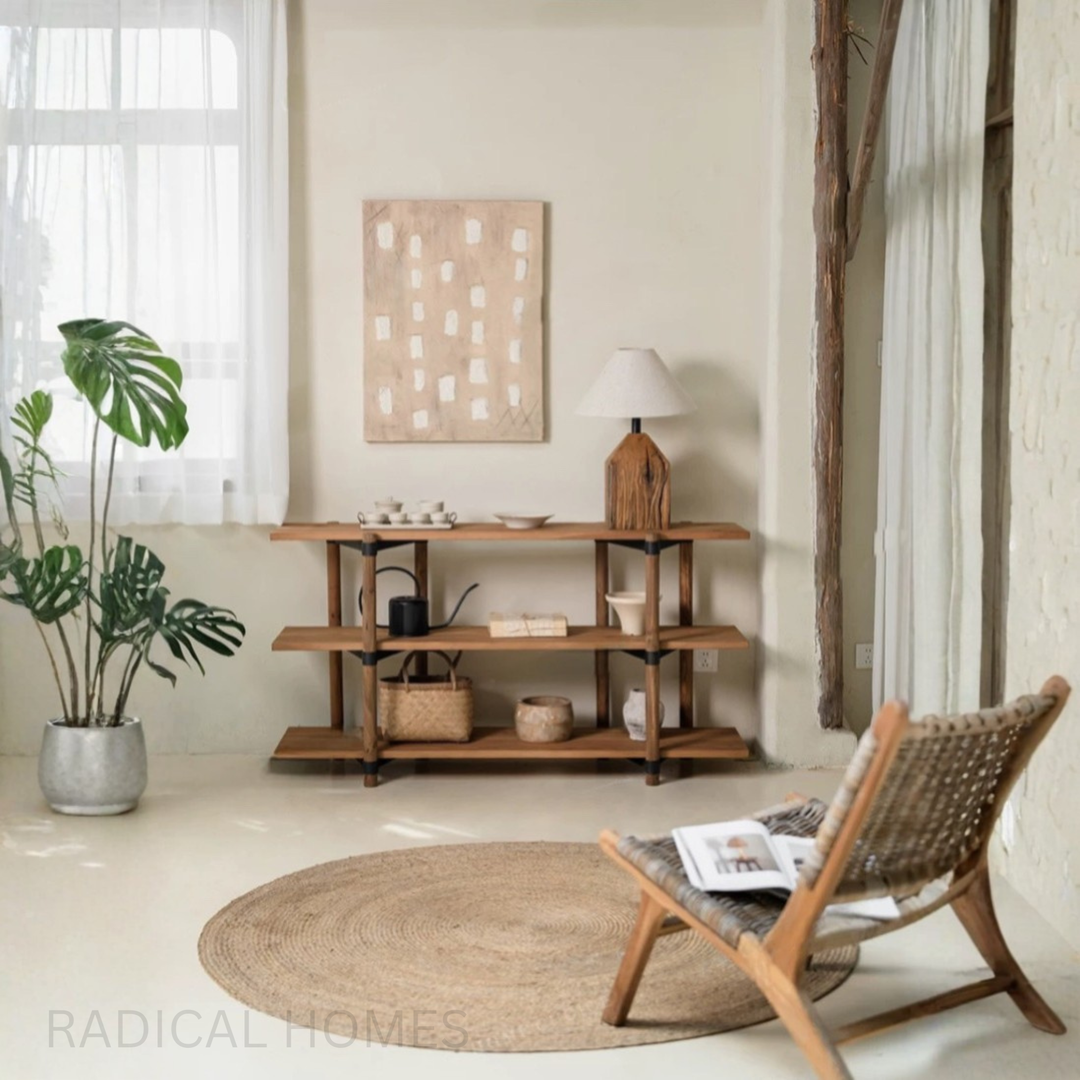 ALLYE Rustic Solid Wood Display Shelf