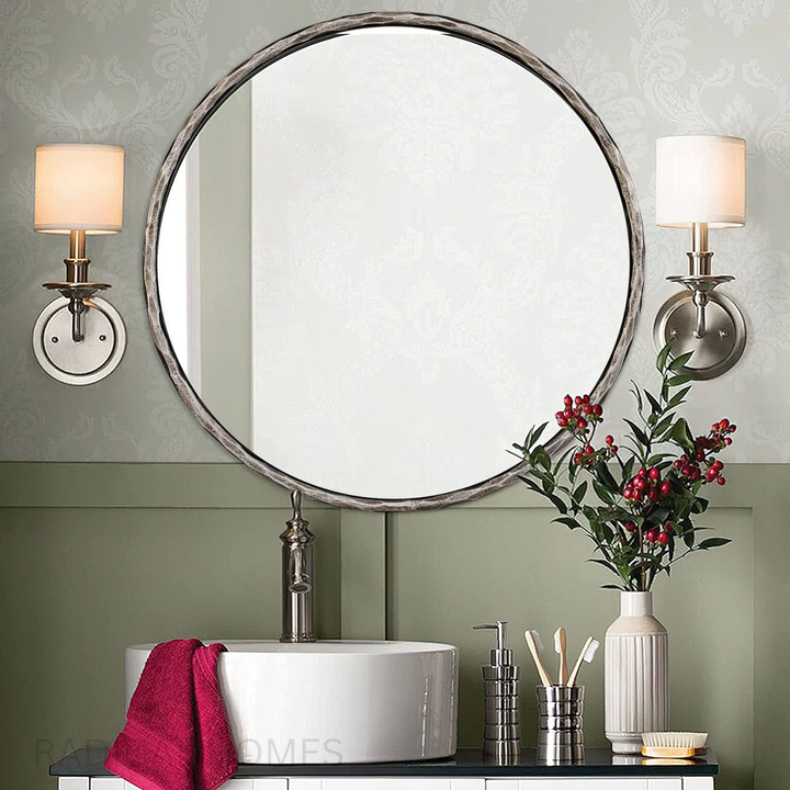 ARDEN Rustic Round Wall Mirror
