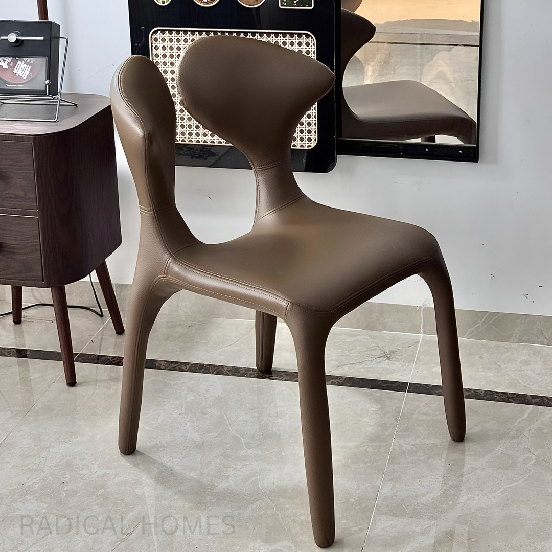 SERIFO Modern Leather Dining Chair - Radical Homes Singapore