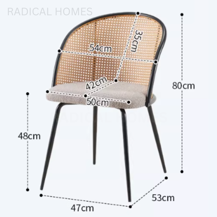 LORRAINE Modern Rattan Dining Chair - Radical Homes Singapore