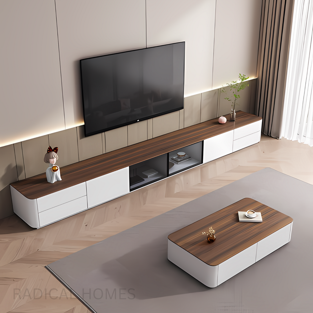 DALTON Solid Wood TV Console & Coffee Table Set