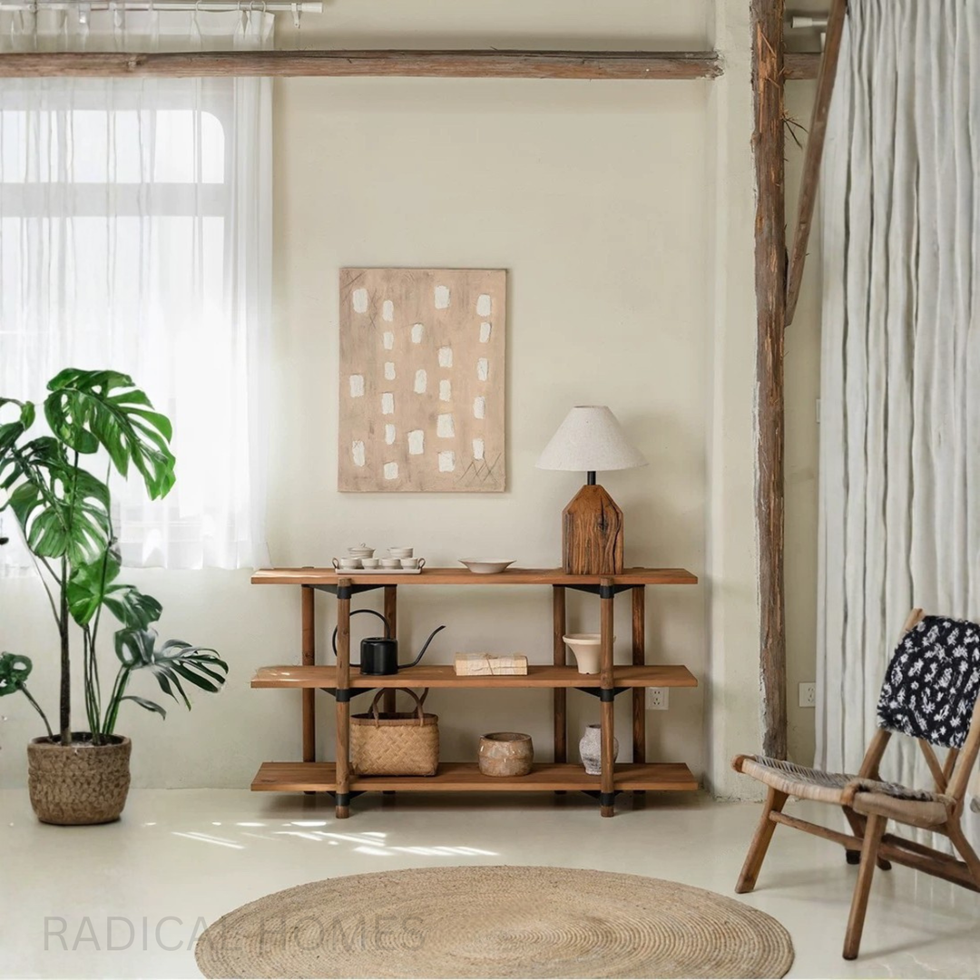 ALLYE Rustic Solid Wood Display Shelf