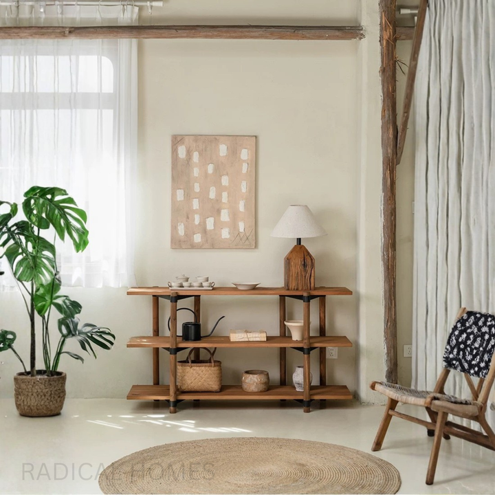 ALLYE Rustic Solid Wood Display Shelf