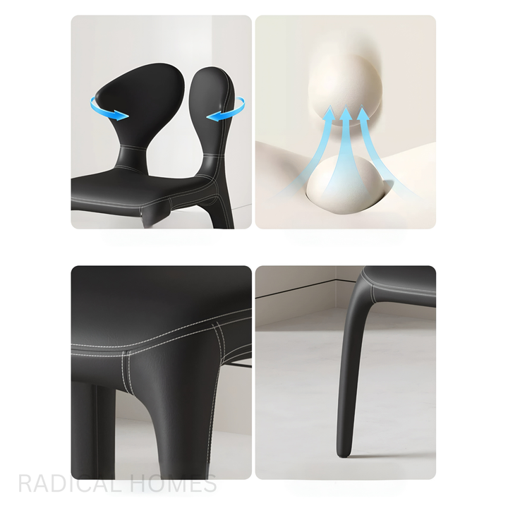 SERIFO Modern Leather Dining Chair - Radical Homes Singapore