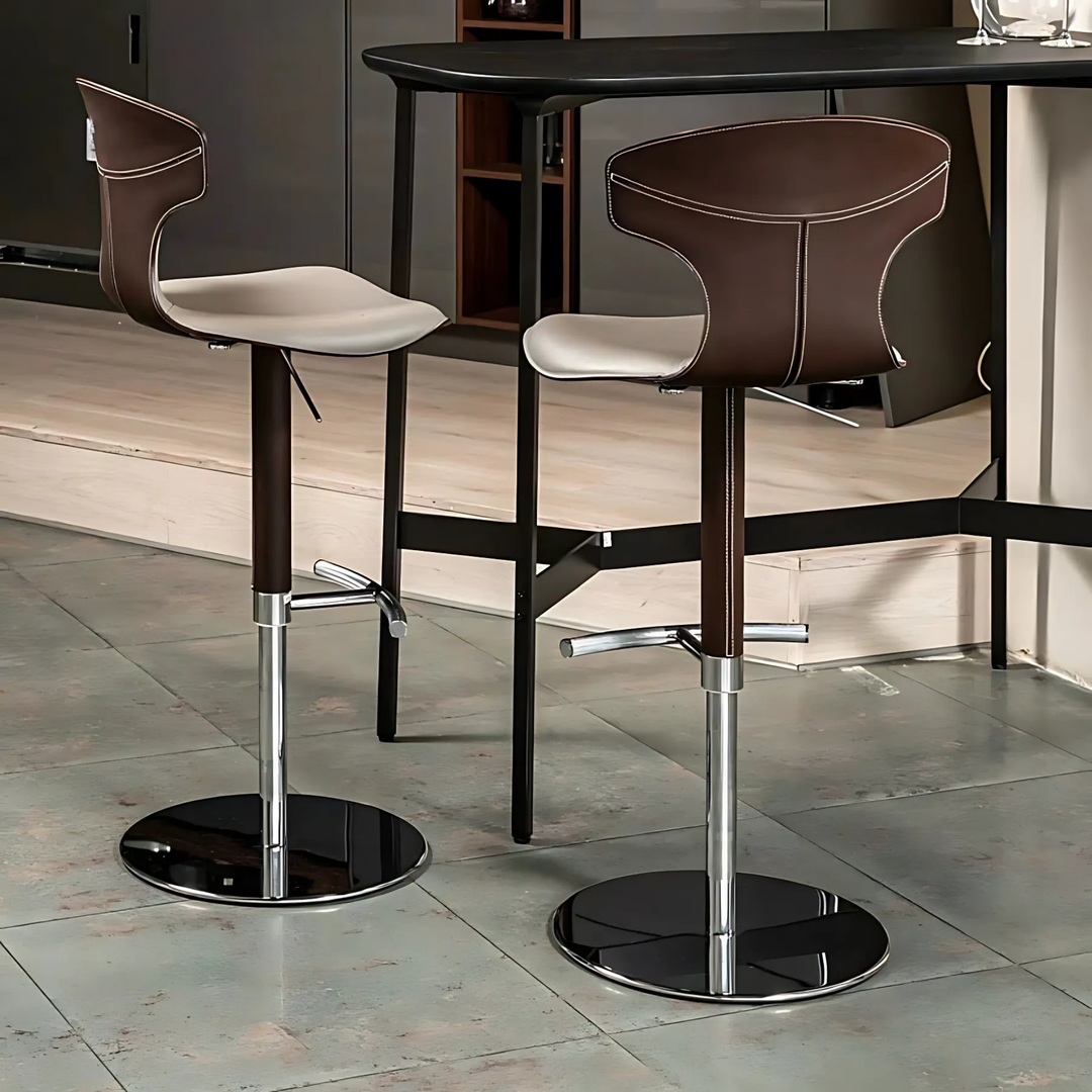 NORDIK Modern Leather Bar Stool