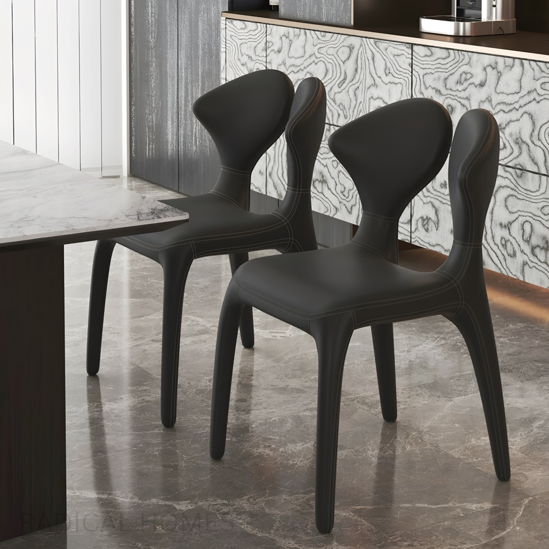 SERIFO Modern Leather Dining Chair - Radical Homes Singapore
