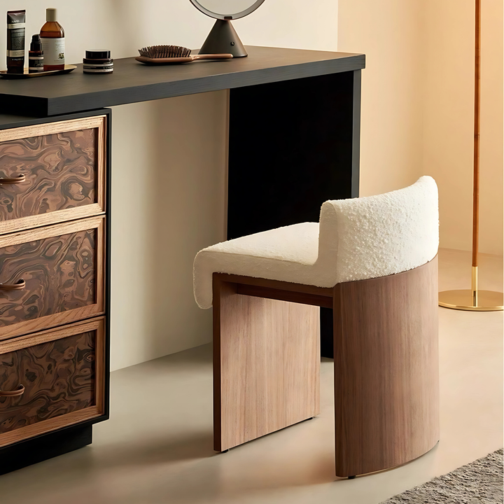 GHAIL Modern Solid Wood Vanity Stool