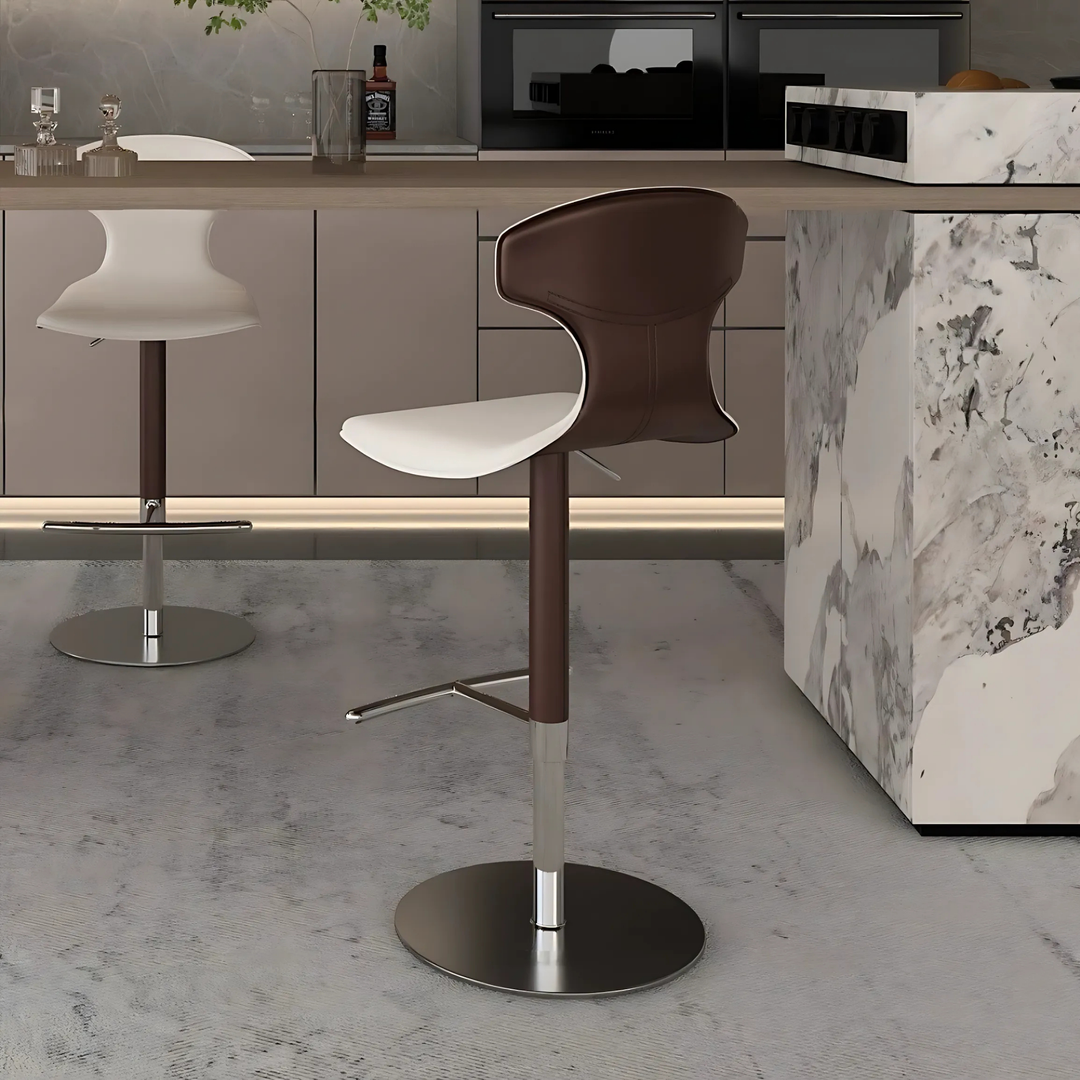NORDIK Modern Leather Bar Stool