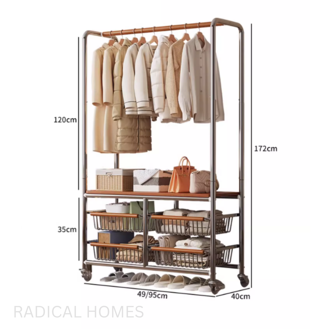 LEXAN Vintage Clothing Storage Rack - Radical Homes Singapore
