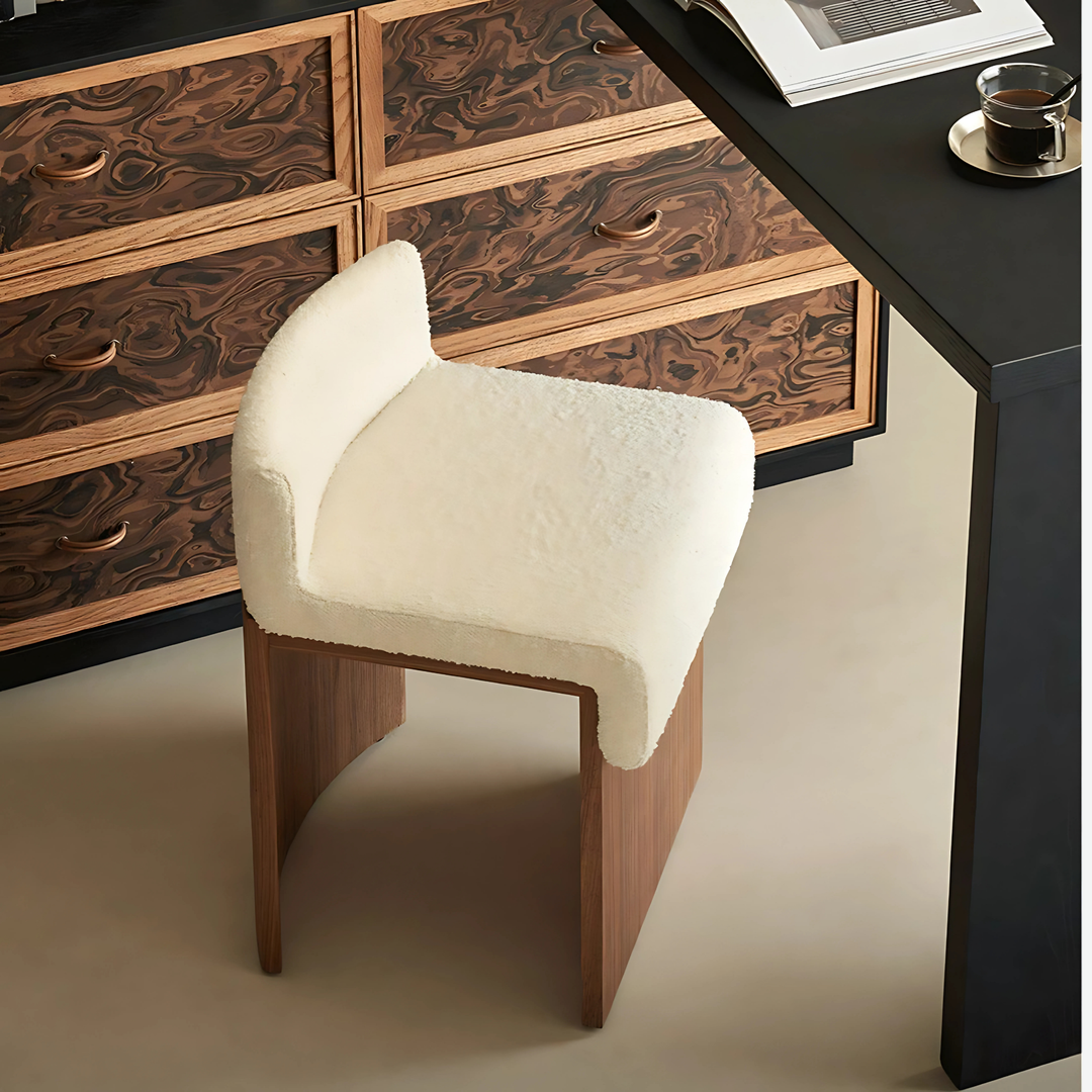 GHAIL Modern Solid Wood Vanity Stool