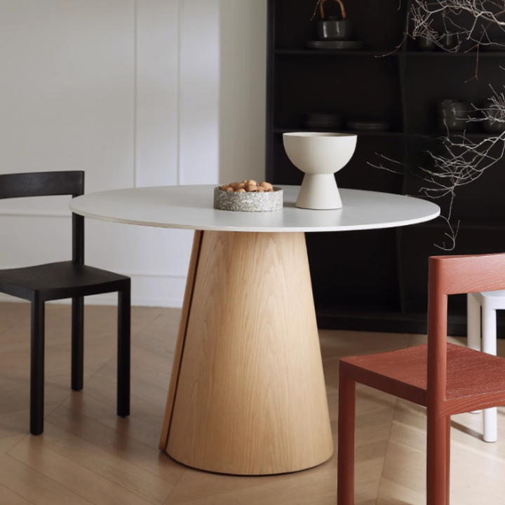 YISHE Solid Wood Round Dining Table