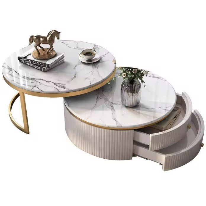 ABEV Marble Round Nesting Coffee Tables