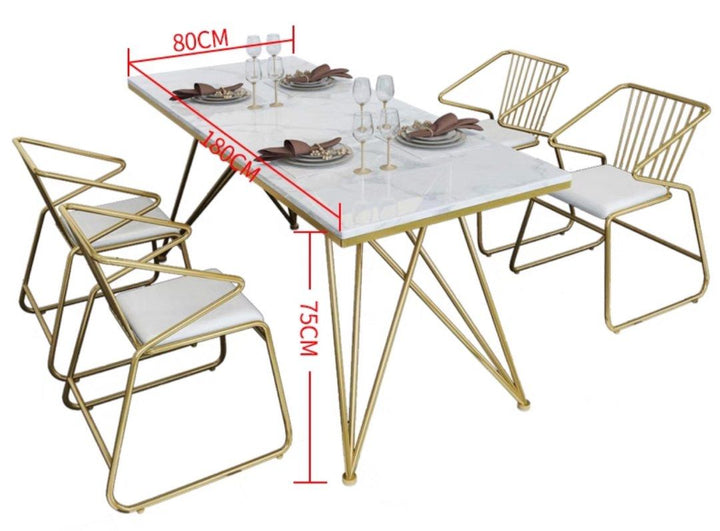FALZON Modern Marble Dining Table & Chairs