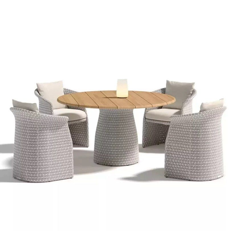 VAFAIA Modern Teak Wood Outdoor Table & Chairs