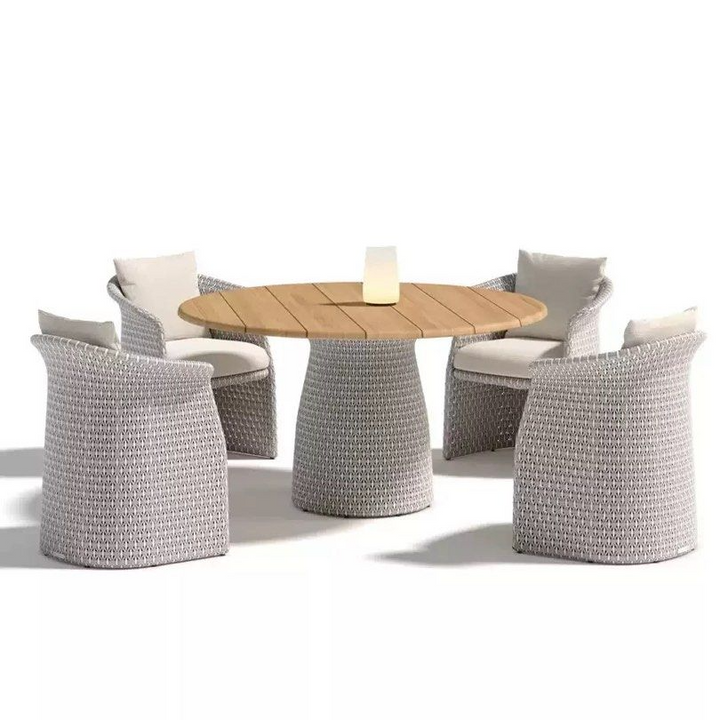 VAFAIA Modern Teak Wood Outdoor Table & Chairs