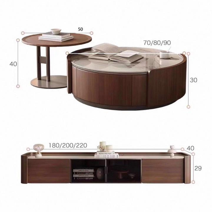 TROEJ Modern Round Coffee Tables