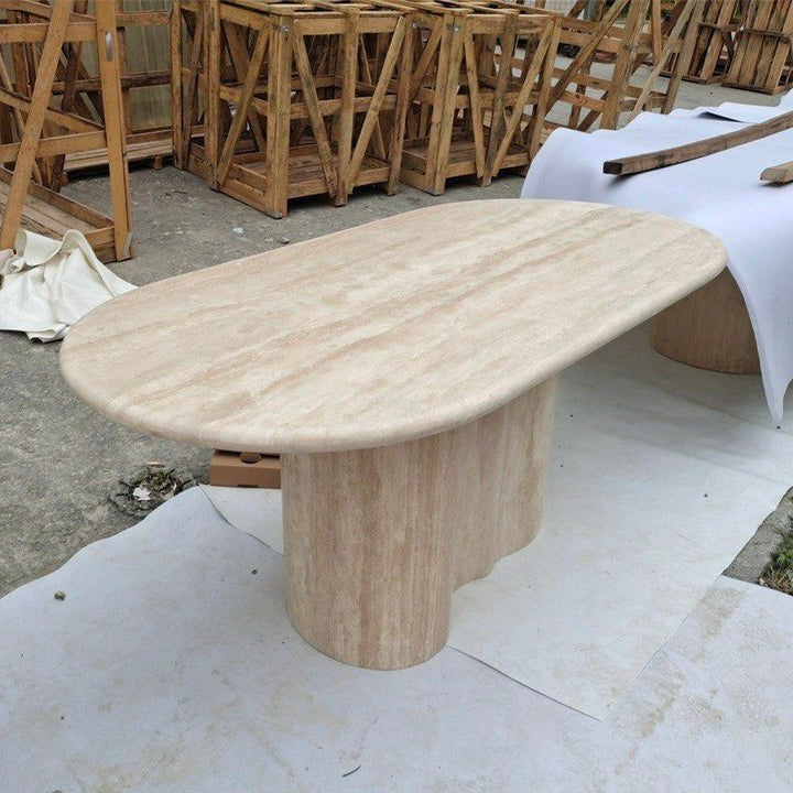 ROMAN Modern Travertine Dining Table