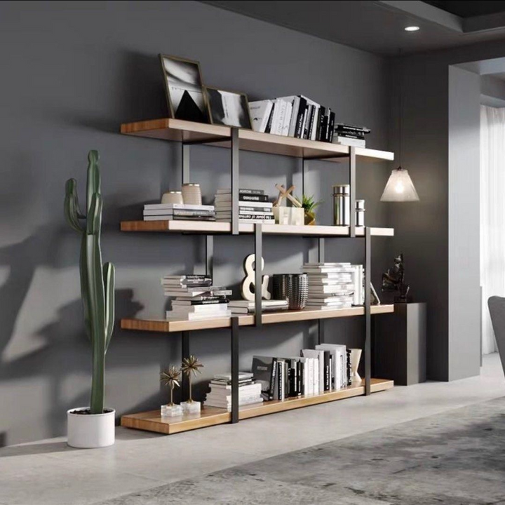 CATARIE Industrial Solid Wood Display Shelf