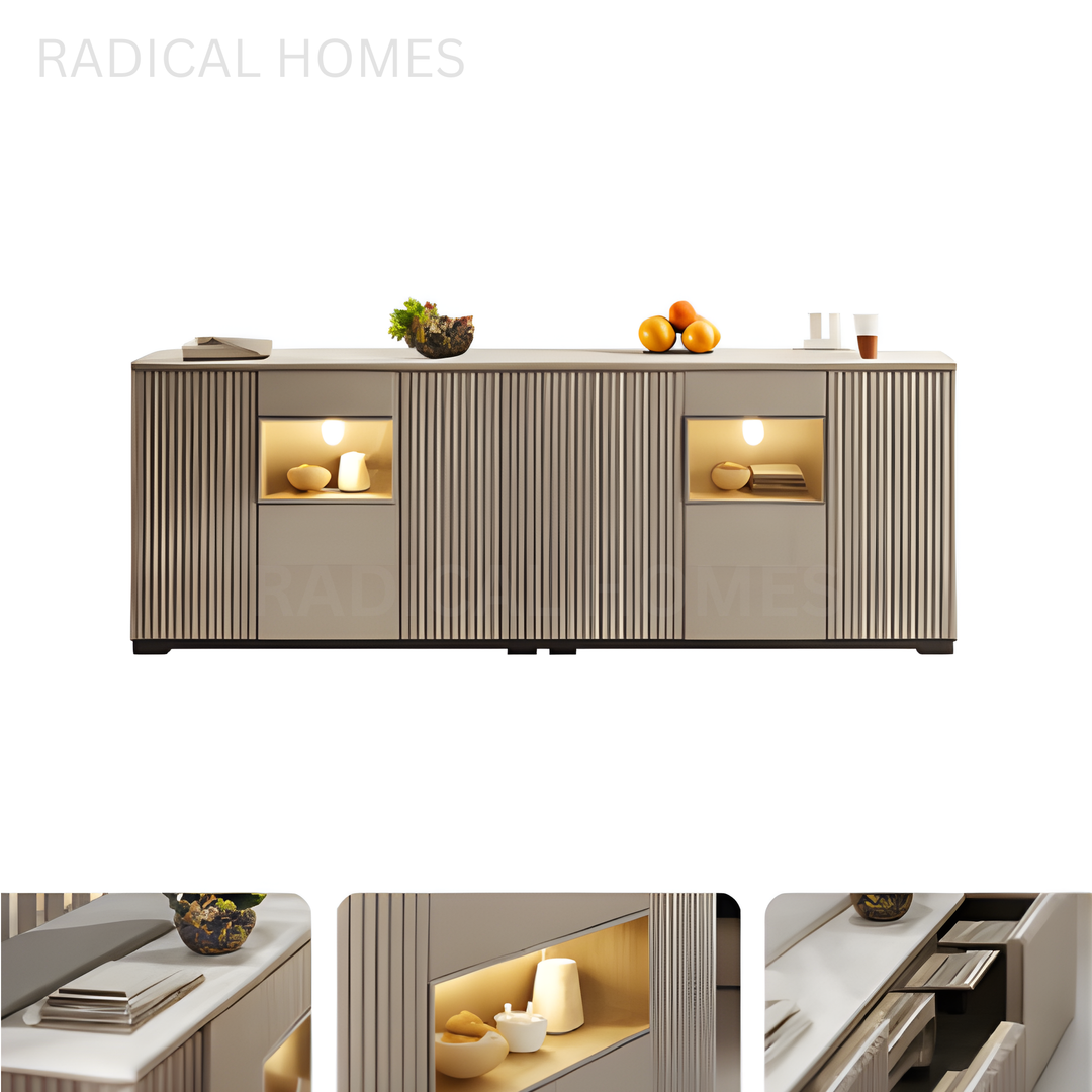 MUNCHER Modern Slim Sintered Stone Sideboard - Radical Homes Singapore