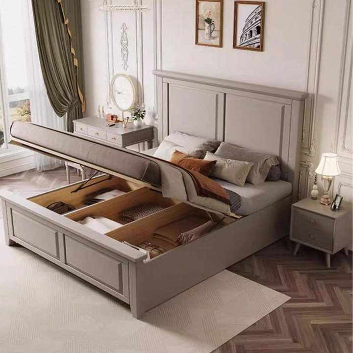 KISALE Vintage Solid Wood Bedframe