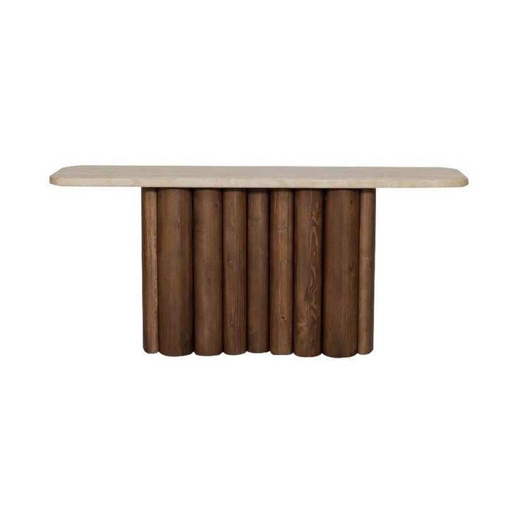 FOREI Modern Travertine Console Table