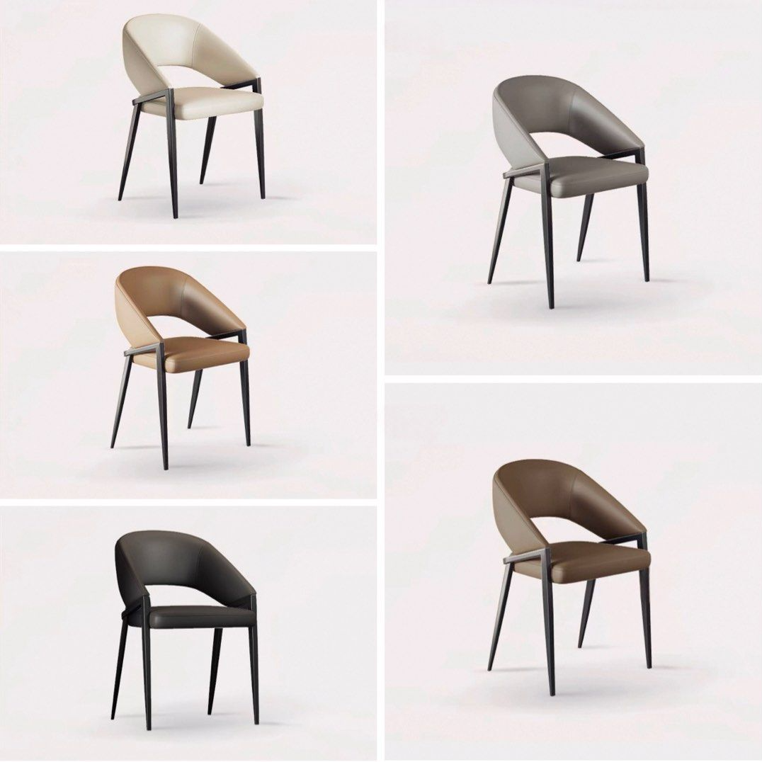 MOKIERA Modern Leather Dining Chair - Radical Homes Singapore