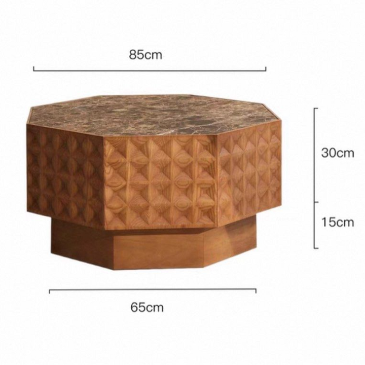 ROFIEL Rustic Marble Coffee Table