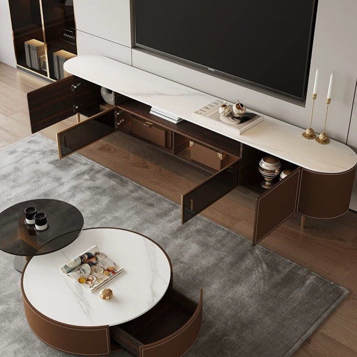 JALTE Modern Leather TV Console