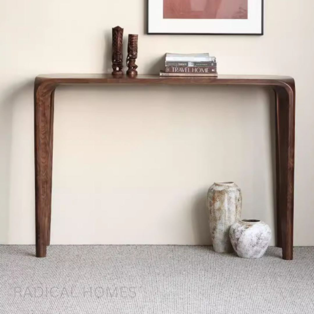 NORI Modern Walnut Wood Console Table