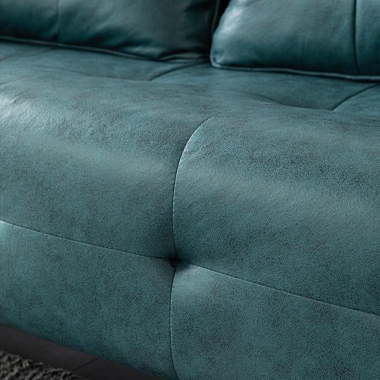 MARELDA Faux Leather Square Arm Sofa