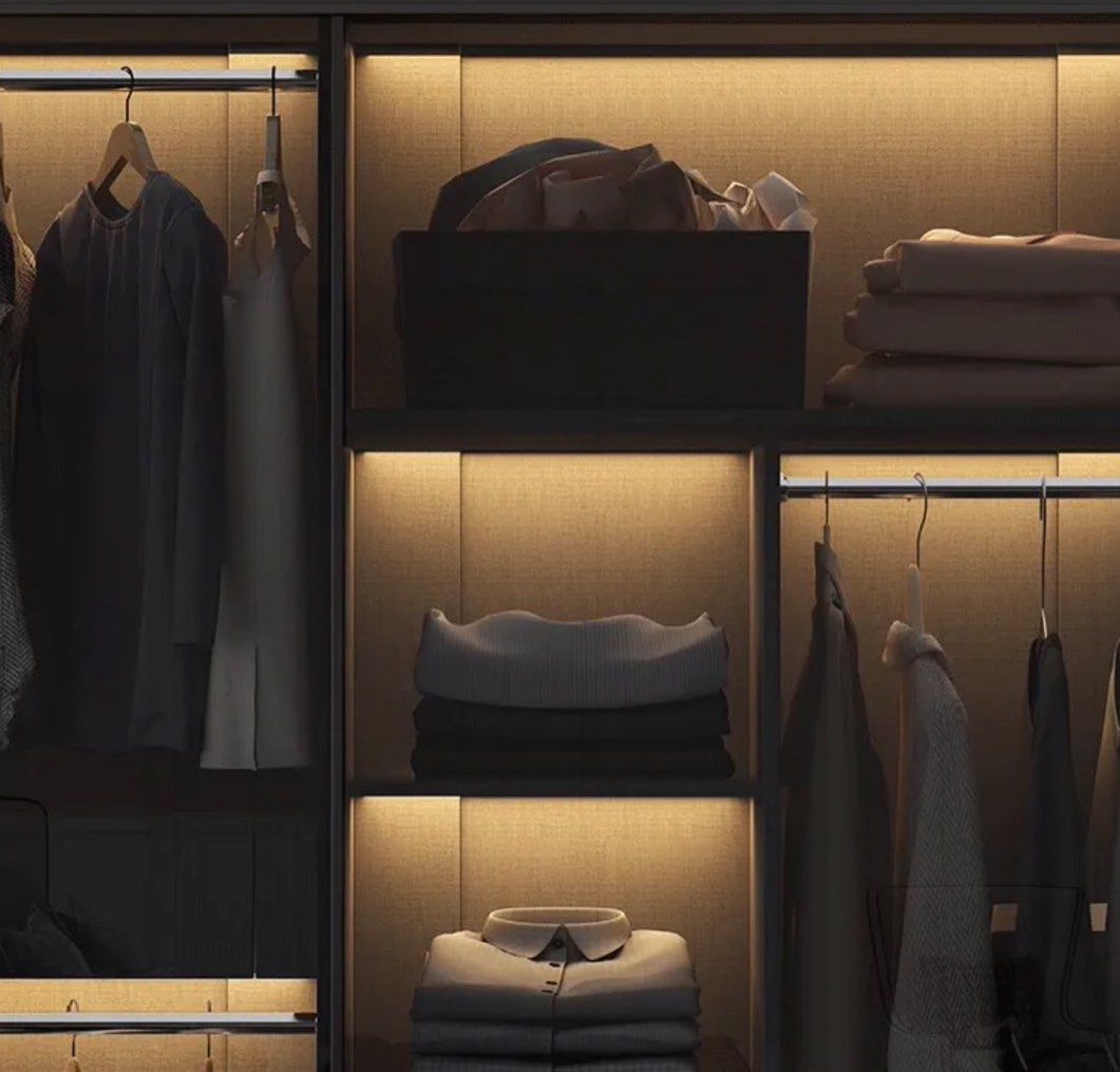 DOMITIAN Modern Glass With LED Wardrobe