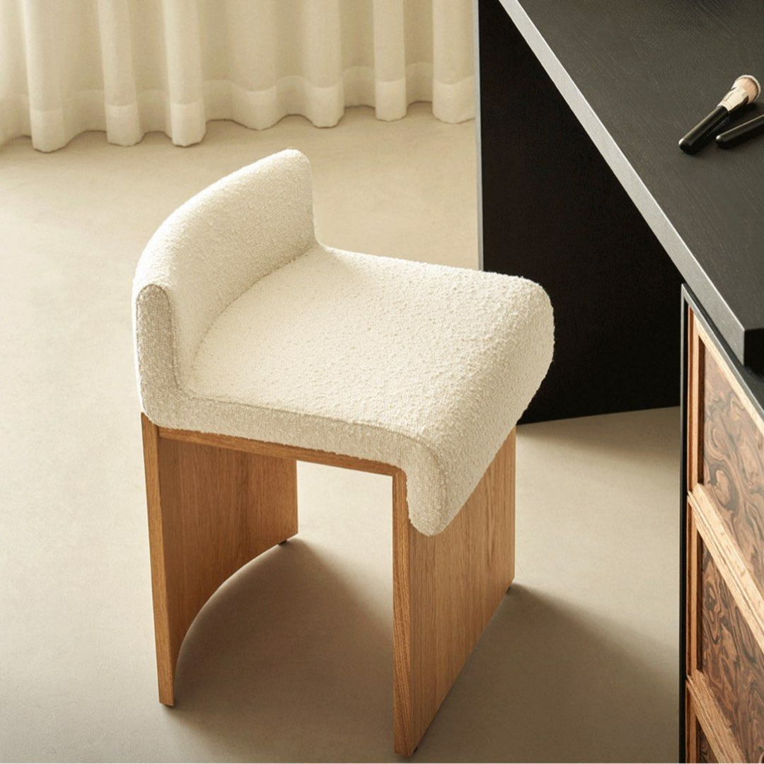 GHAIL Modern Solid Wood Vanity Stool