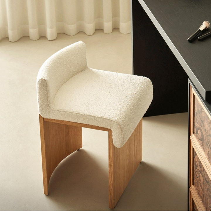 GHAIL Modern Solid Wood Vanity Stool