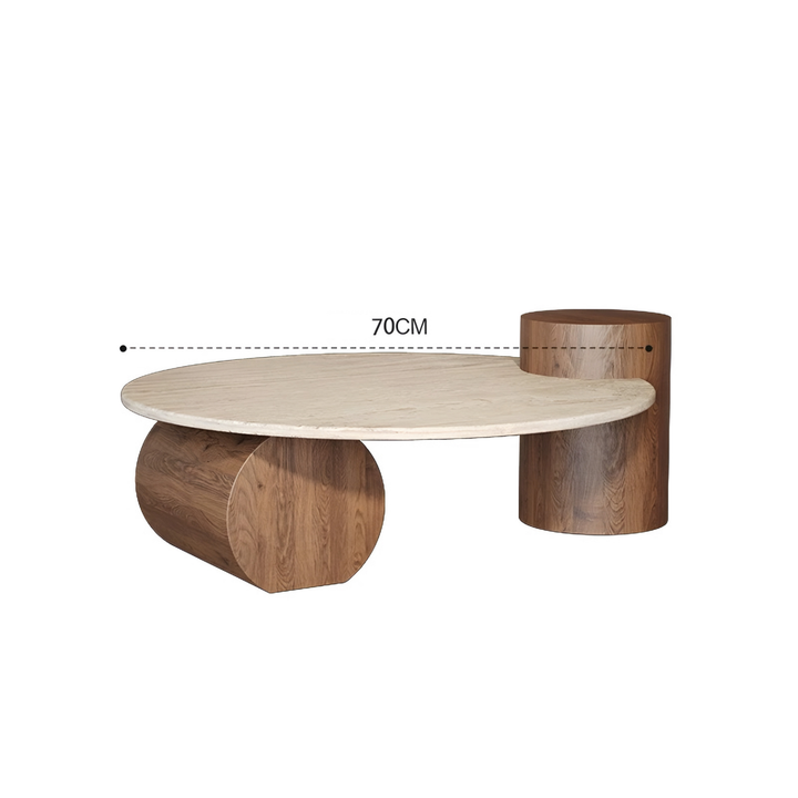 MONTERRA Modern Travertine Round Coffee Table