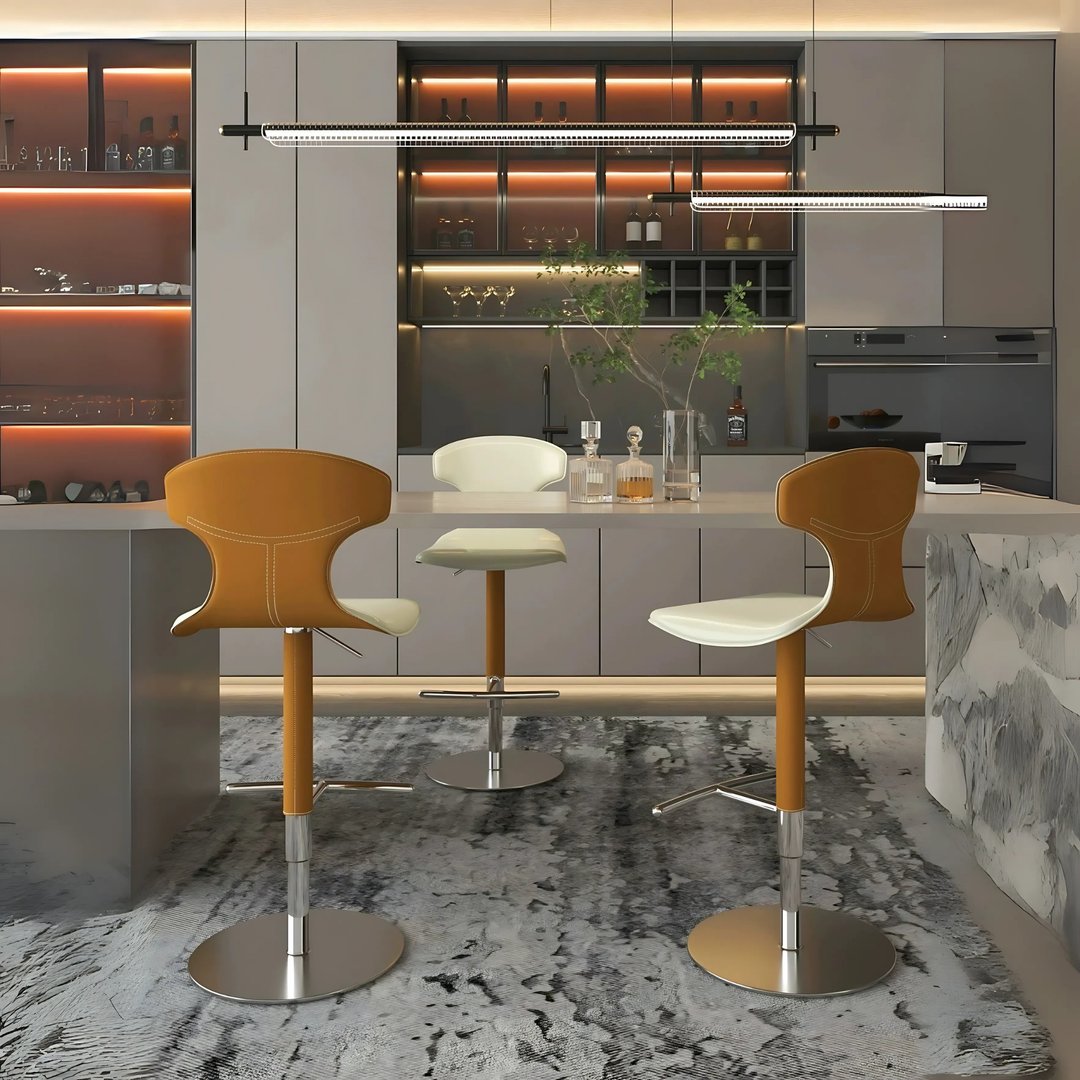 NORDIK Modern Leather Bar Stool