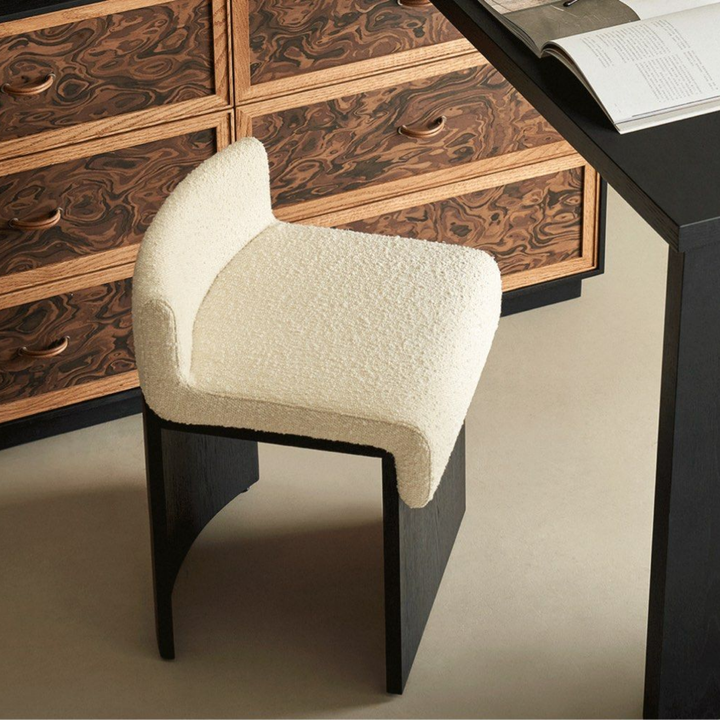 GHAIL Modern Solid Wood Vanity Stool