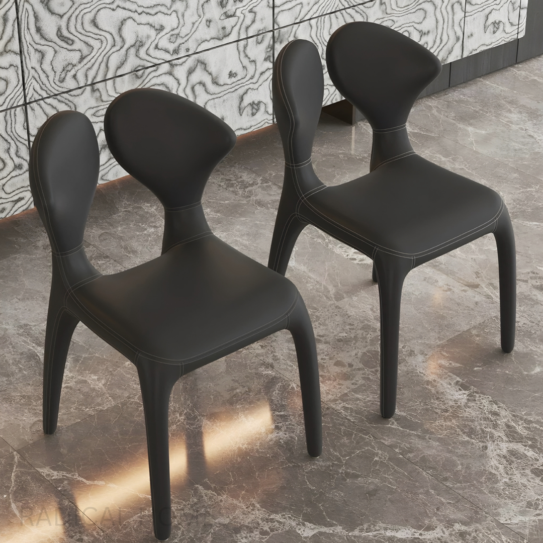 SERIFO Modern Leather Dining Chair - Radical Homes Singapore