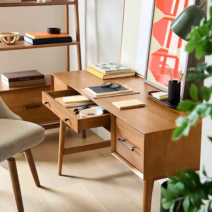 LENDEN Modern Solid Wood Study Table