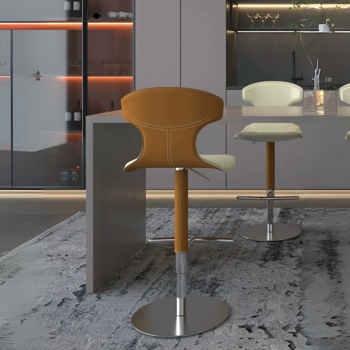 NORDIK Modern Leather Bar Stool