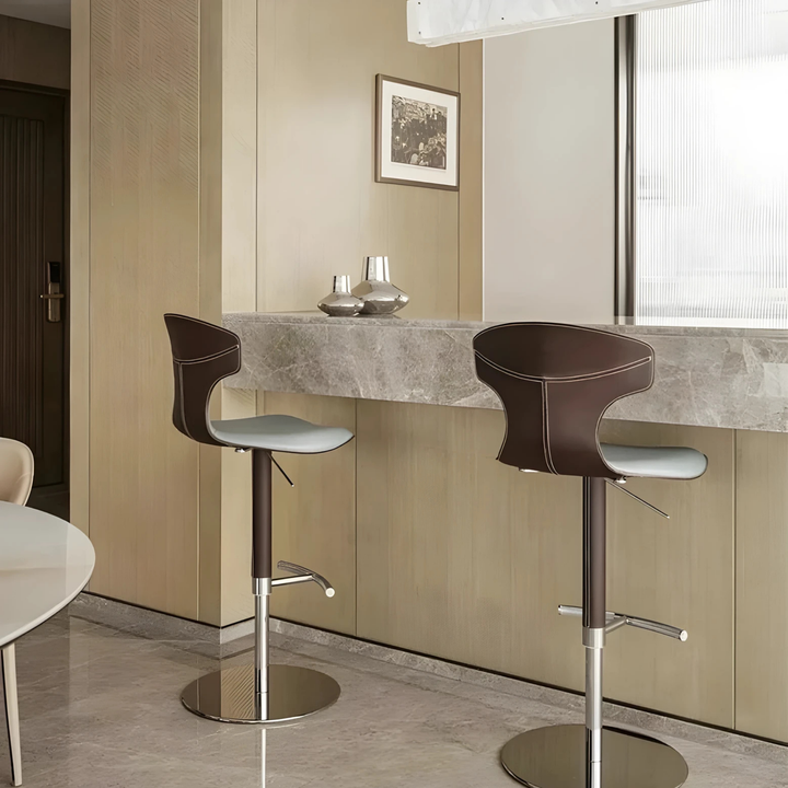 NORDIK Modern Leather Bar Stool